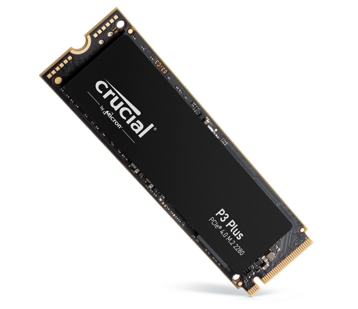Crucial P5 Plus SSD Crucial P5 Plus SSD standing up with shadow