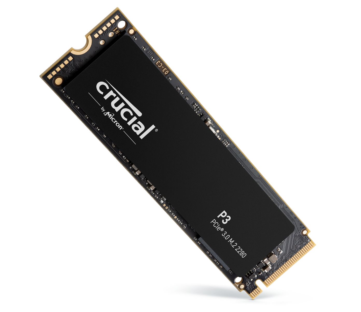 Crucial P5 Plus SSD Crucial P5 Plus SSD standing up with shadow